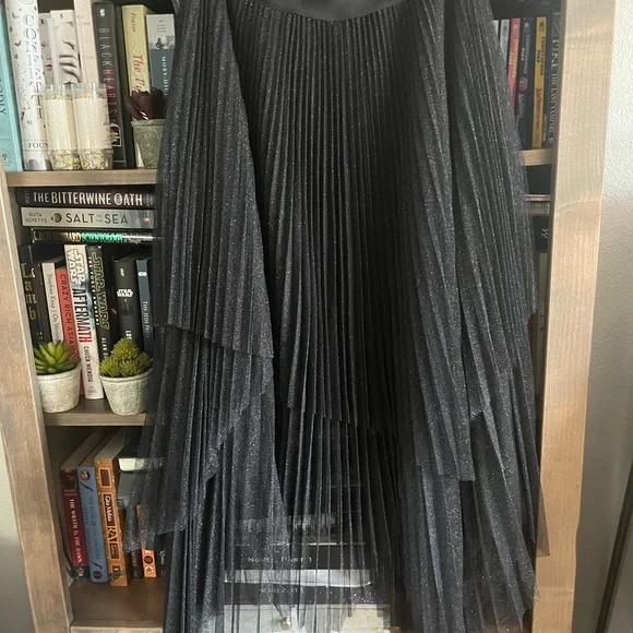 All Saints Veena Metallic Tulle Skirt - Picture 8 of 10